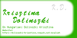 krisztina dolinszki business card